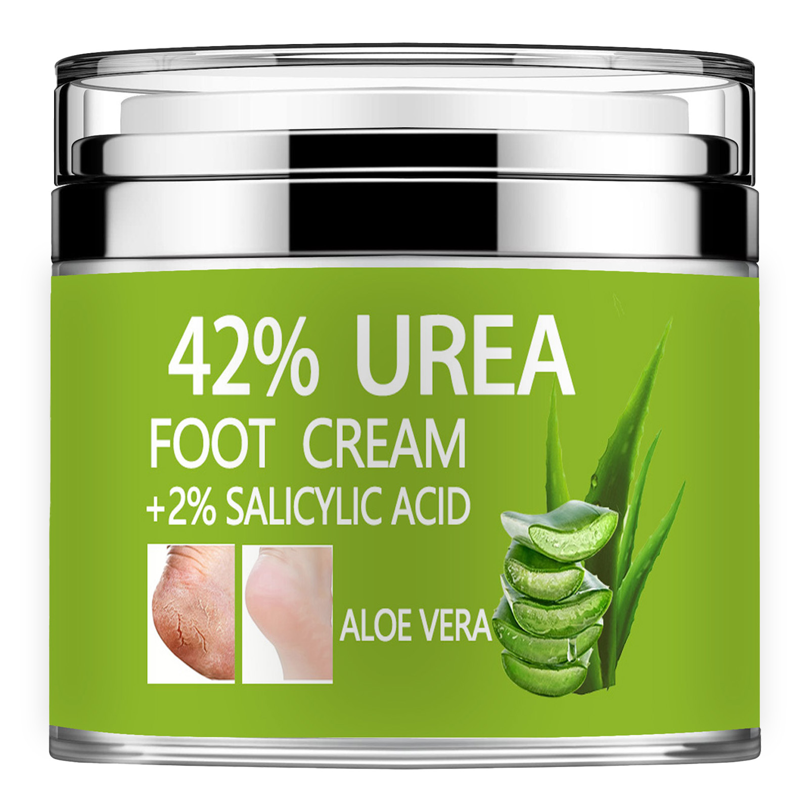 Healing Wellness - 尿素クリーム 42% プラス サリチル酸 2%、乾燥ひび割れたかかとの治療のためのラベンダー フット