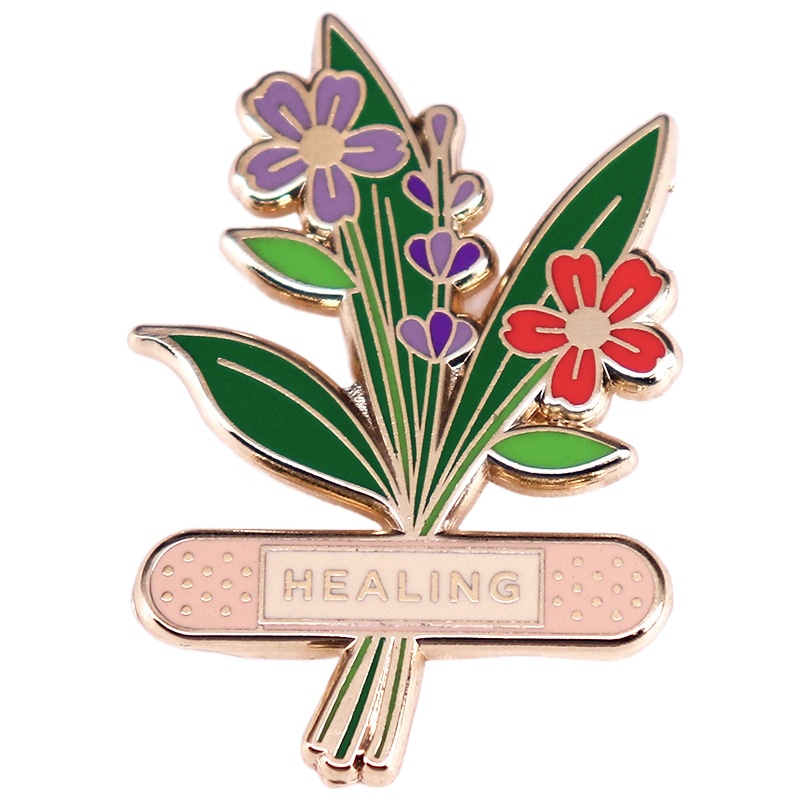 1個入り「HEALING」ハーバルフラワーエナメルピン -  - Herbal Wellness Healthcare のレビューと価格