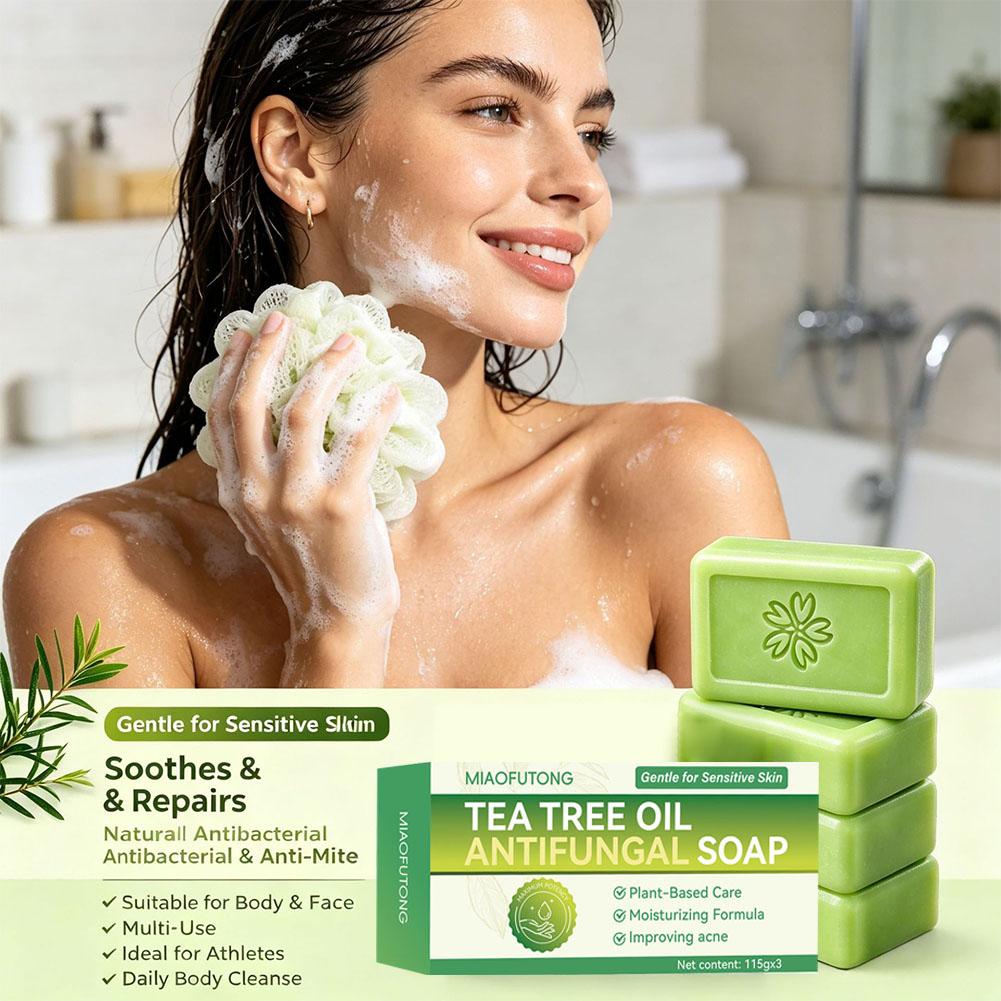 3 個ティーツリーオイル石鹸バー天然植物エキス手作り石鹸ディ - Herbal Wellness Tea のレビューと価格
