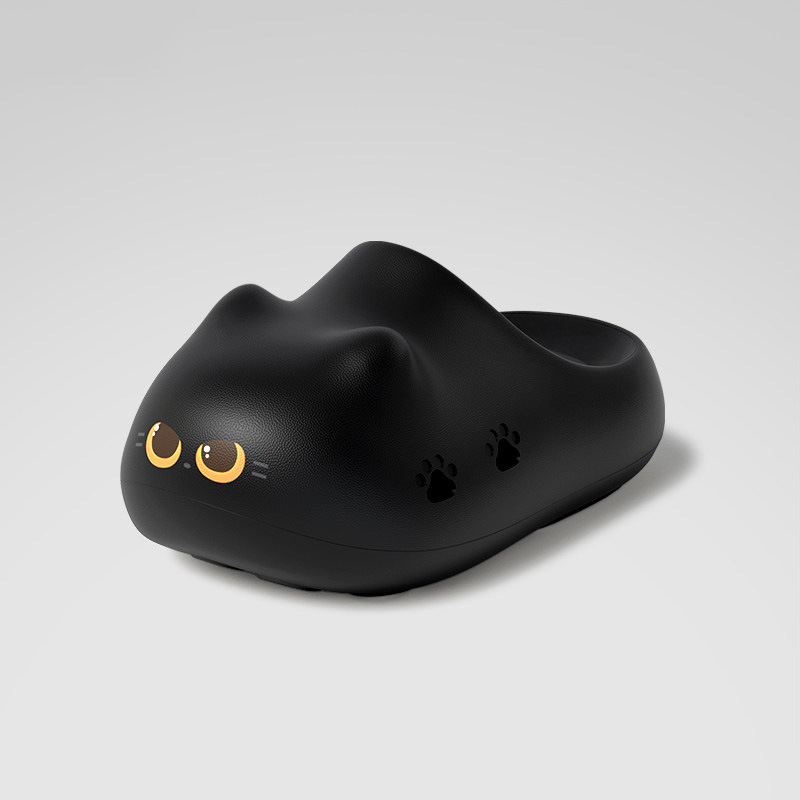 2026年新作 ブラックキャットスリッパ サイドに猫の足跡の - Cat Claw Bark のレビューと価格