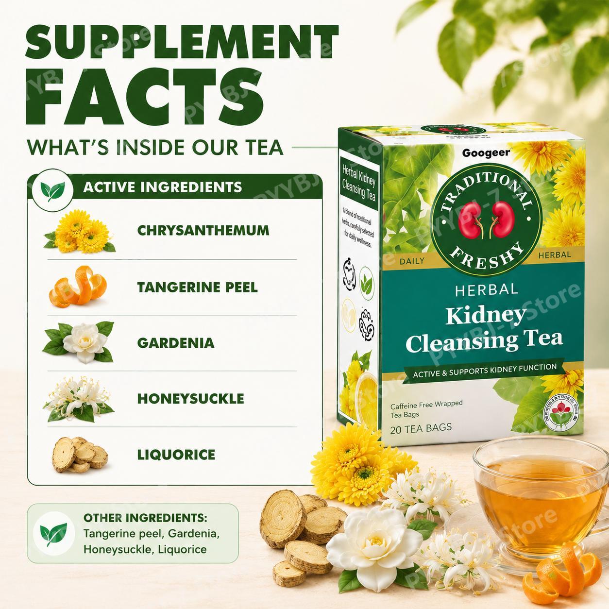 ハーブティーバッグ 菊花ブレンド 自然健康サポート デトック - Wellness Herbal Tea Blends のレビューと価格