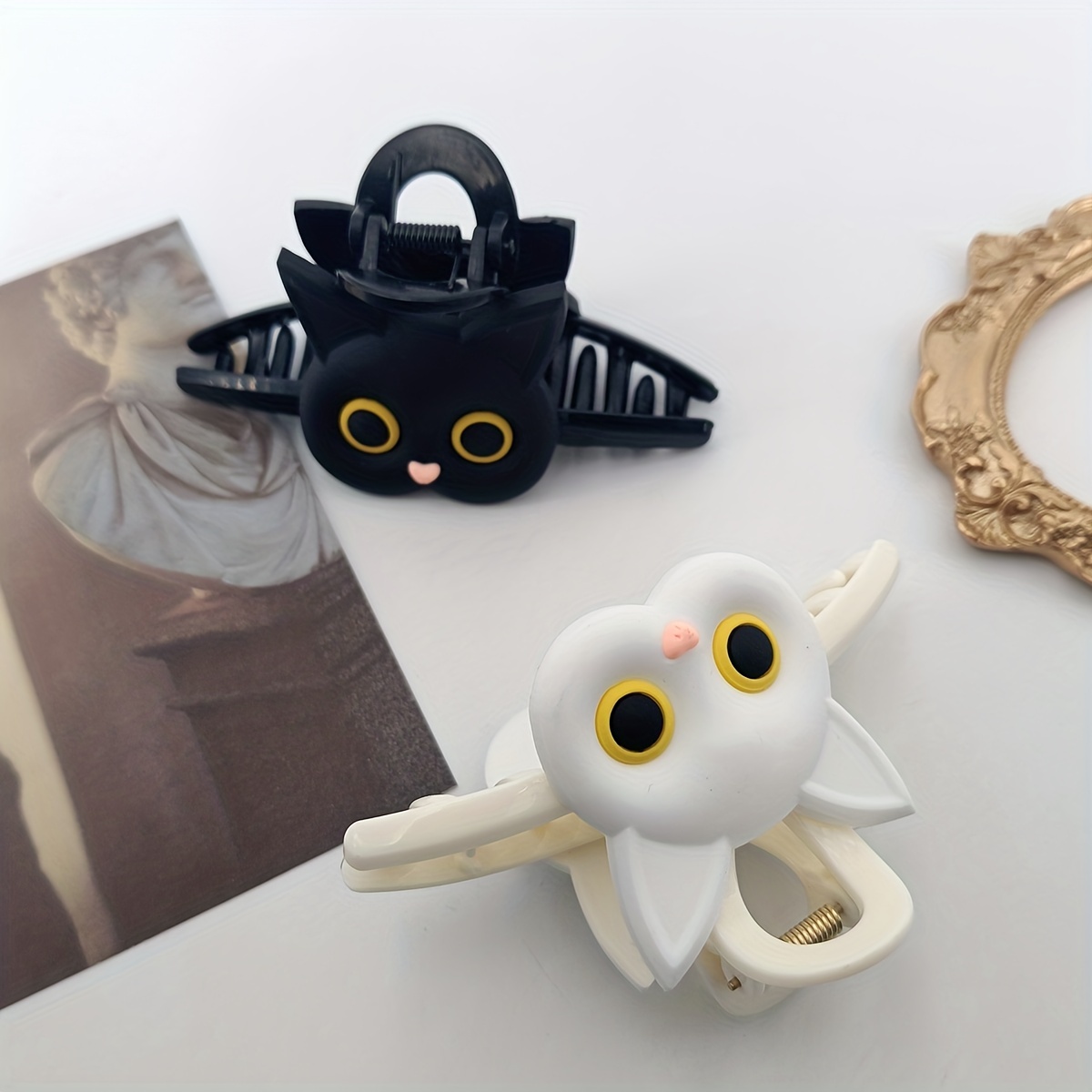 1pc 大きなソリッドカラーのヘアクリップ - かわいい猫  - Cat Claw Bark のレビューと価格