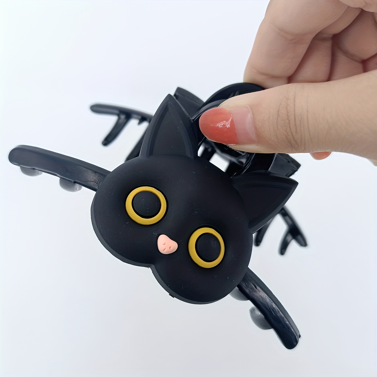 1pc 大きなソリッドカラーのヘアクリップ - かわいい猫  - Cat Claw Bark のレビューと価格