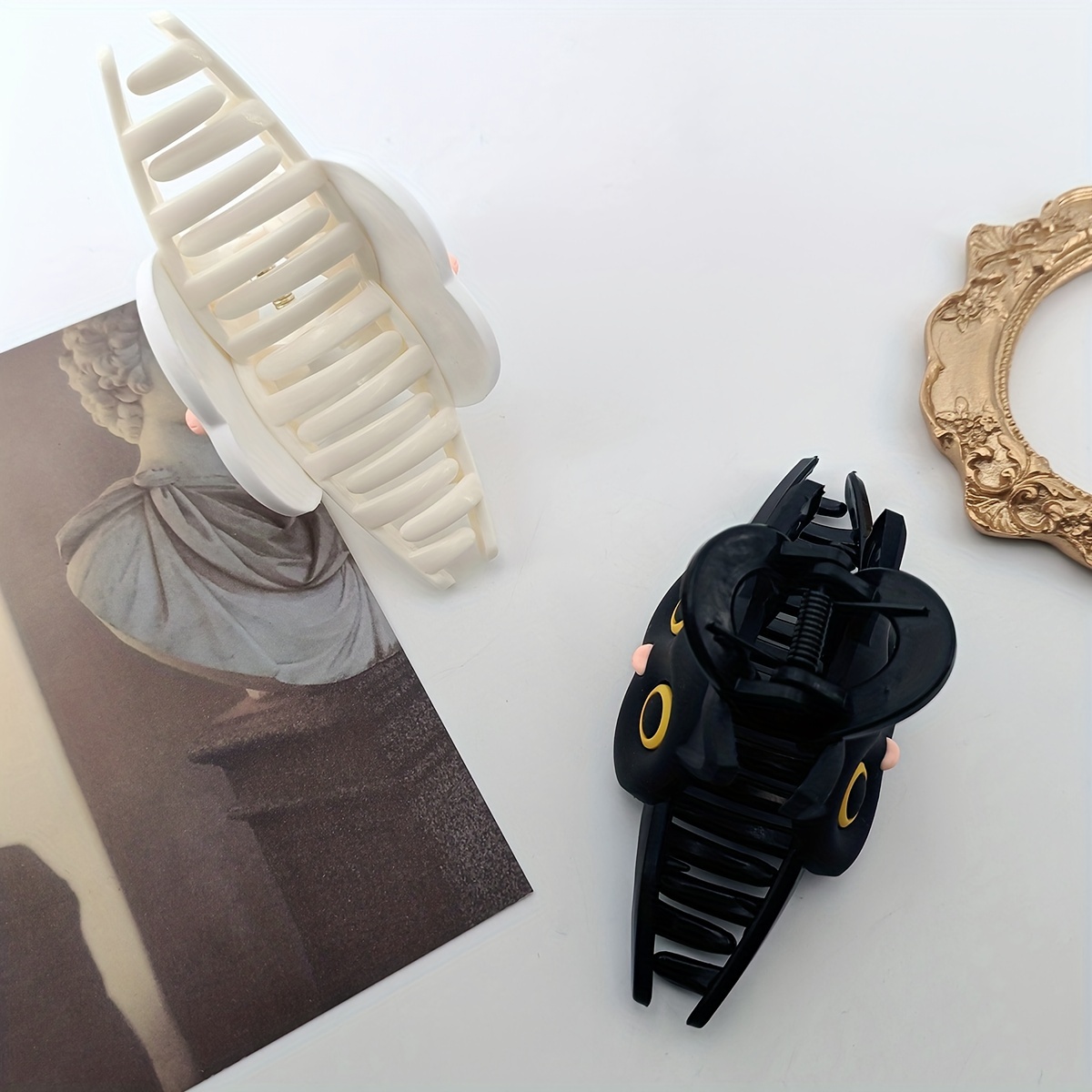 1pc 大きなソリッドカラーのヘアクリップ - かわいい猫  - Cat Claw Bark のレビューと価格